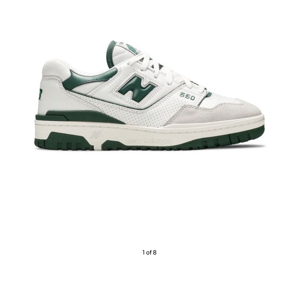 New Balance 550 in white green
